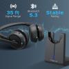 imageTREBLAB C7Pro Wireless Bluetooth Headset 45H Playtime Bluetooth 53 40mm Drivers TypeC Fast Charging IPX4 Waterproof Wireless Headset with Mic for Work Home Office Calls Laptop PC