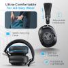 imageTREBLAB U5  Hybrid Active Noise Cancelling Headphones OverEar Deep Bass 55H Battery Mic for Calls Bluetooth 53 WaterResistant IPX4 Wireless Headphones Foldable for Travel Gym Work Sports