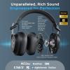 imageTREBLAB U5  Hybrid Active Noise Cancelling Headphones OverEar Deep Bass 55H Battery Mic for Calls Bluetooth 53 WaterResistant IPX4 Wireless Headphones Foldable for Travel Gym Work Sports