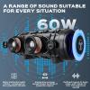 imageTREBLAB Ultra Loud Wireless Speaker  60W Stereo Sound with Deep Bass 20H Playtime Powerbank Waterproof Loudest Portable Bluetooth Speaker for Home Outdoor Party Beach Work Travel HDMaxBlack