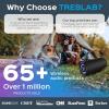 imageTREBLAB Ultra Loud Wireless Speaker  60W Stereo Sound with Deep Bass 20H Playtime Powerbank Waterproof Loudest Portable Bluetooth Speaker for Home Outdoor Party Beach Work Travel HDMaxBlack