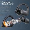 imageTREBLAB X3 Pro  Ultra Comfortable Earhooks PureHD Sound Punchy Bass 145H Battery Waterproof ampamp Sweatproof Bluetooth Earbuds Mics for Calls True Wireless Ear Buds for Sports Workout RunningWhite Logo