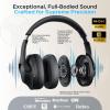 imageTREBLAB Z2 Hybrid Active Noise Cancelling Workout Headphones  SignatureHD Sound Deep Bass 58H Battery Comfortable Foldable Over Ear Bluetooth Headphones Wireless wMic for Calls for Gym SportBlack Logo