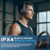 imageTREBLAB Z2 Hybrid Active Noise Cancelling Workout Headphones  SignatureHD Sound Deep Bass 58H Battery Comfortable Foldable Over Ear Bluetooth Headphones Wireless wMic for Calls for Gym SportBlack Logo