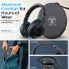imageTREBLAB Z2 Hybrid Active Noise Cancelling Workout Headphones  SignatureHD Sound Deep Bass 58H Battery Comfortable Foldable Over Ear Bluetooth Headphones Wireless wMic for Calls for Gym SportBlack Logo