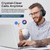 imageTREBLAB Z2 Hybrid Active Noise Cancelling Workout Headphones  SignatureHD Sound Deep Bass 58H Battery Comfortable Foldable Over Ear Bluetooth Headphones Wireless wMic for Calls for Gym SportBlack Logo