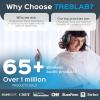 imageTREBLAB Z2 Hybrid Active Noise Cancelling Workout Headphones  SignatureHD Sound Deep Bass 58H Battery Comfortable Foldable Over Ear Bluetooth Headphones Wireless wMic for Calls for Gym SportWhite Logo