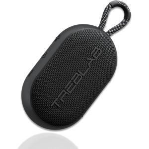 imageTREBLAB HDGo  Ultra Portable Hand Held Speaker with Clip 7W Power with Bass 16H Playtime IPX7 Waterproof Builtin Mic Compact ampamp Lightweight USBC Charging  Small Speaker Bluetooth Wireless