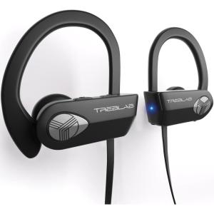 imageTREBLAB XR500 Bluetooth Running Headphones IPX7 Waterproof Noise Cancelling SecureFit Wireless Sport Earbuds with MicBlackSilver