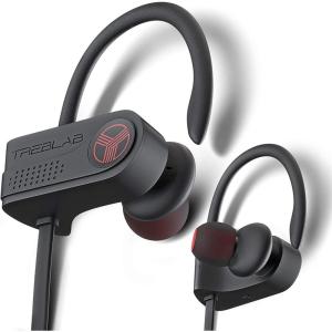 imageTREBLAB XR700 Wireless Earbuds  Bluetooth 50 IPX7 Waterproof Noise Cancelling Adjustable Earhooks 9H Battery Deep Bass Mic  Sports Running Headphones for Workouts Gym TravelBlack
